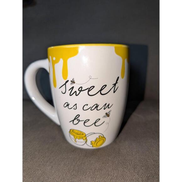 Disney Other - Disney Mug White Yellow Sweet As Can Bee Bee Graphic Whimsical